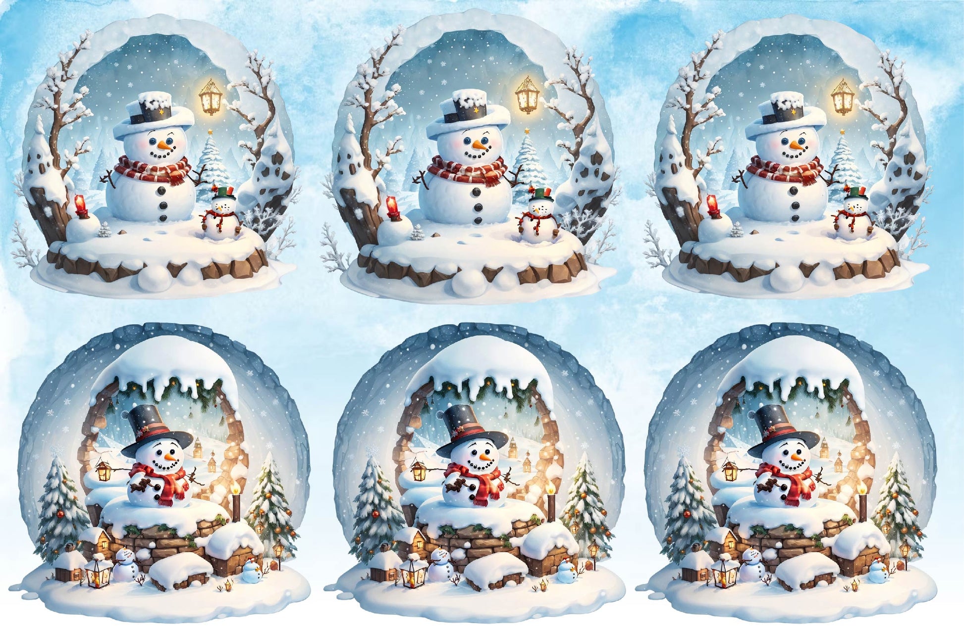 Snowman In Snow Globe Clipart Bundle - CraftNest - Digital Crafting and Art
