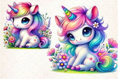 Rainbow Unicorn Clipart Bundle - CraftNest - Digital Crafting and Art