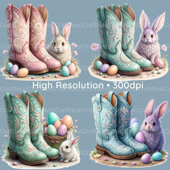 Boots N Bunnies Clipart Bundle - CraftNest - Digital Crafting and Art