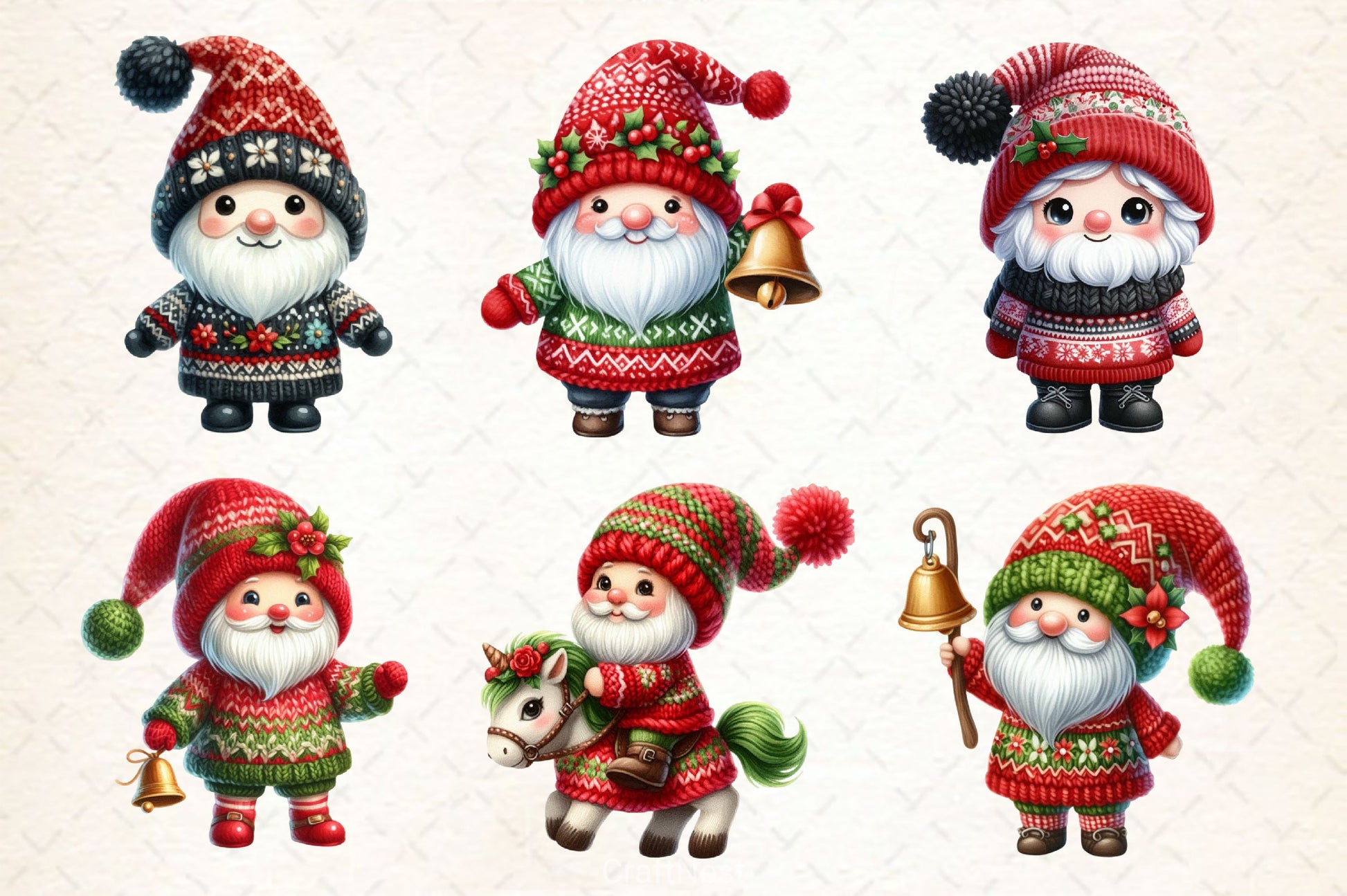 Cute Christmas Gnome Clipart Bundle 7 - CraftNest - Digital Crafting and Art