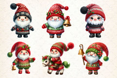 Cute Christmas Gnome Clipart Bundle 7 - CraftNest - Digital Crafting and Art