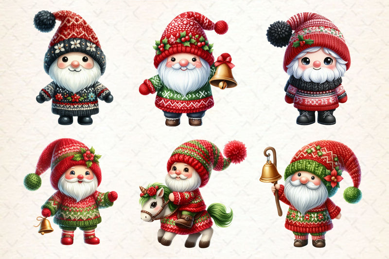 Cute Christmas Gnome Clipart Bundle 7 - CraftNest - Digital Crafting and Art