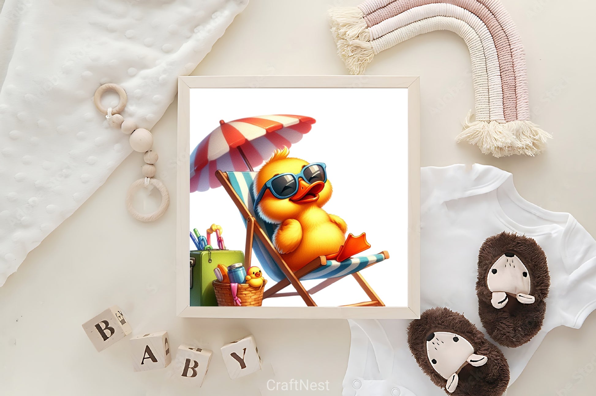 Cute Beach Duck Clipart Bundle - CraftNest - Digital Crafting and Art