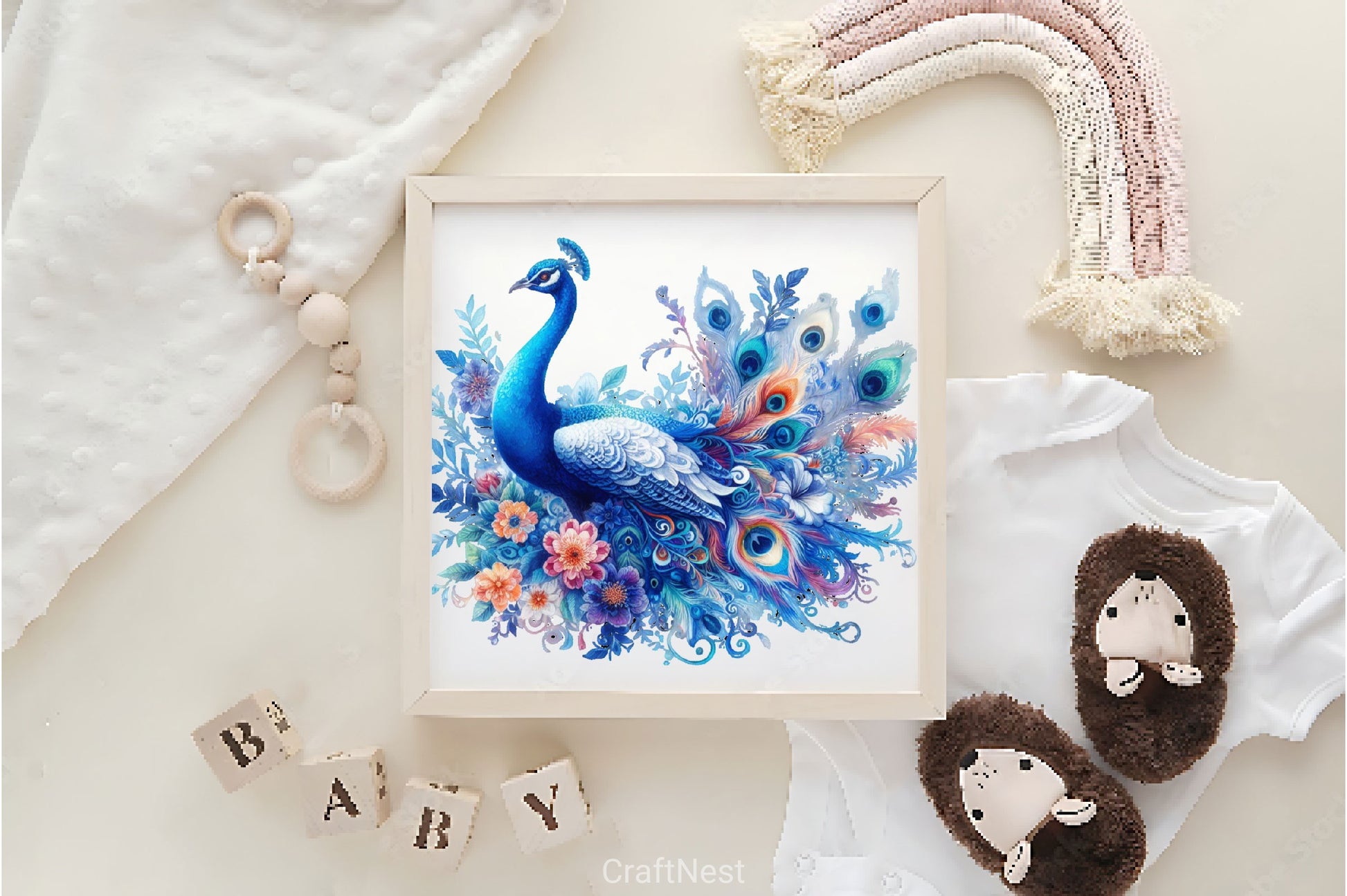 Floral Peacock Clipart Bundle - CraftNest - Digital Crafting and Art