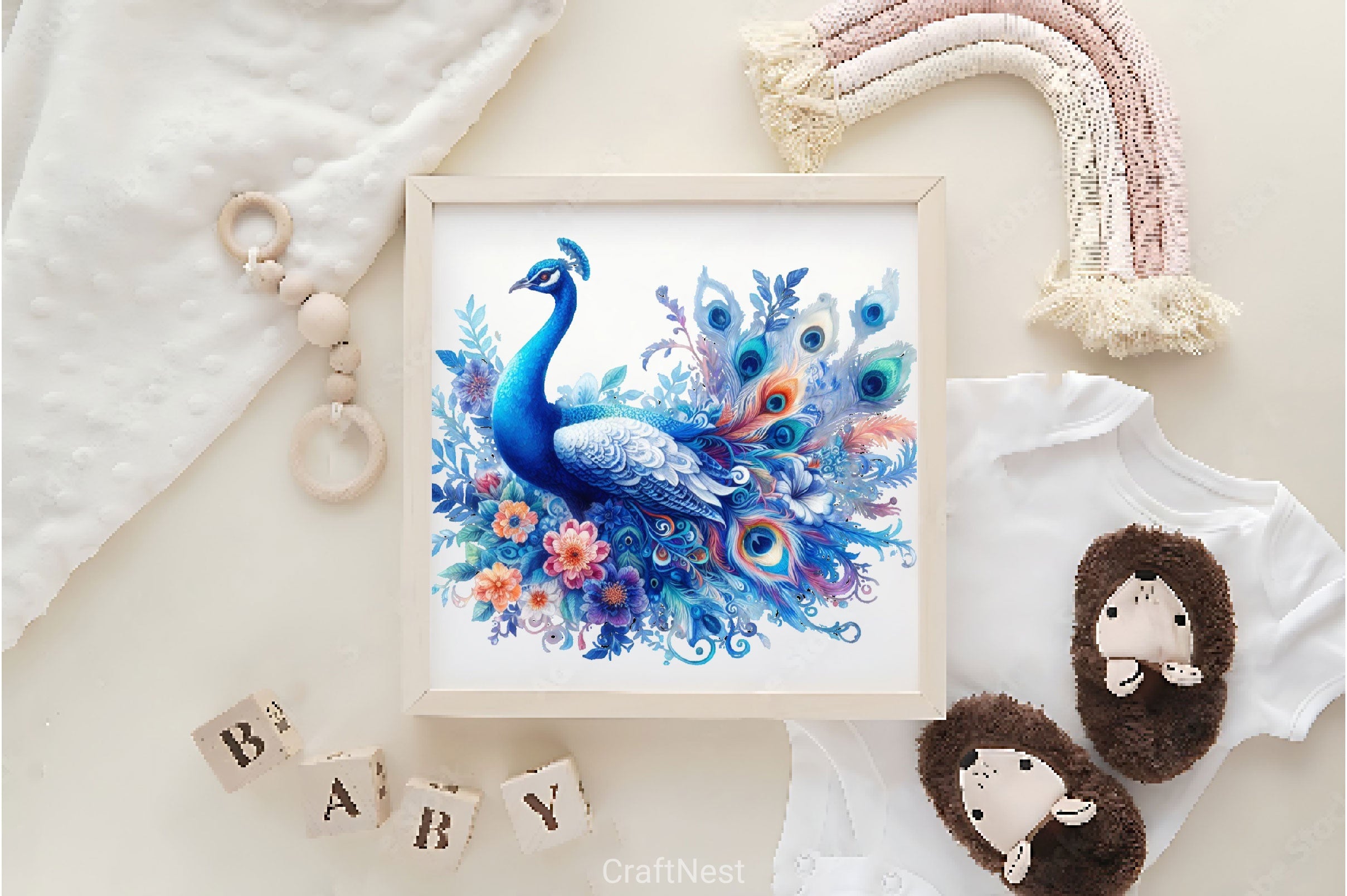 Floral Peacock Clipart Bundle - CraftNest - Digital Crafting and Art