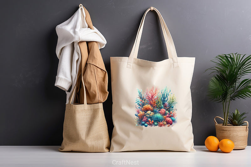 Colorful Coral Reef Sea Shell Clipart Bundle - CraftNest - Digital Crafting and Art