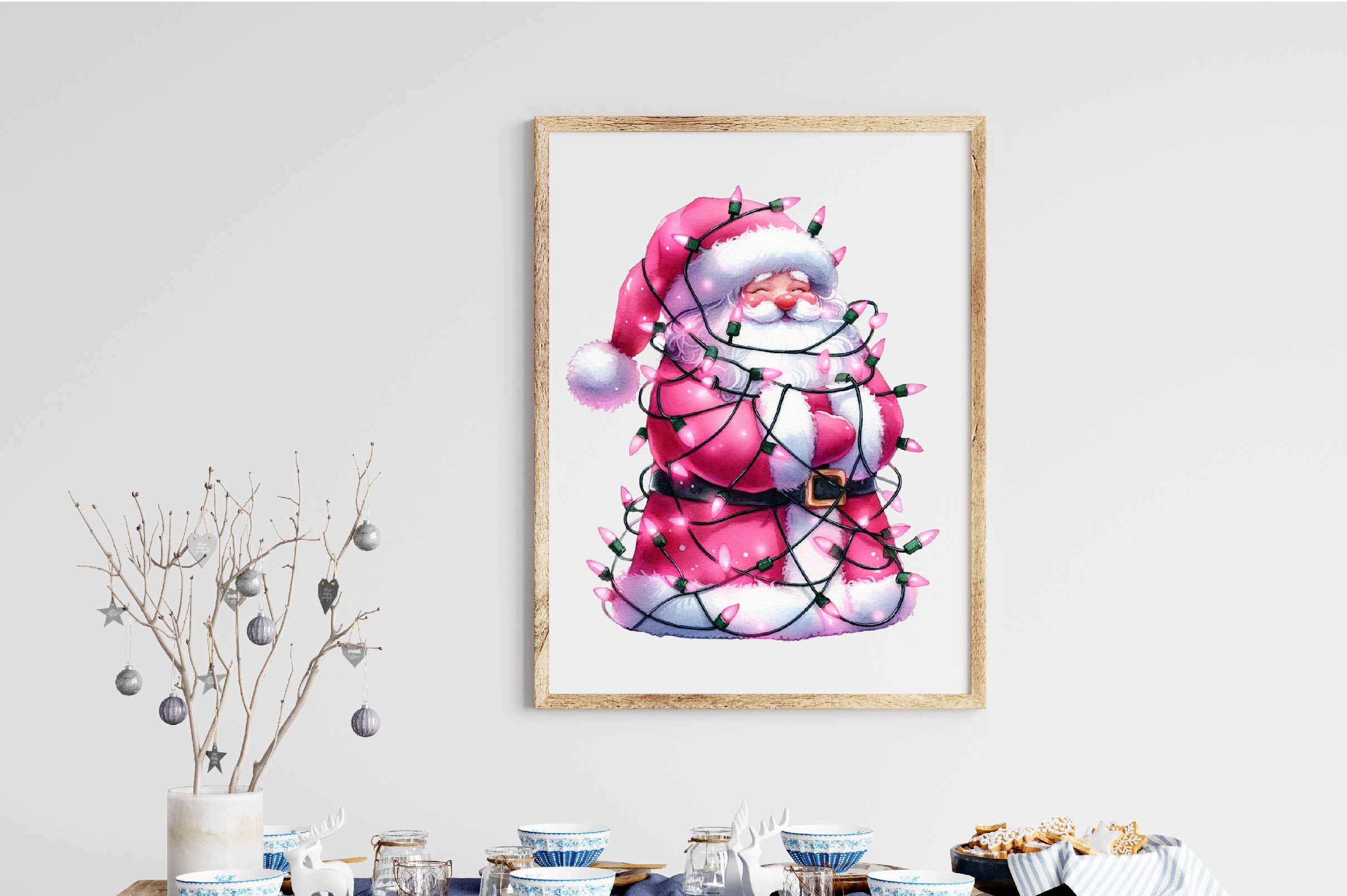 Pink Santa Claus Clipart Bundle - CraftNest - Digital Crafting and Art