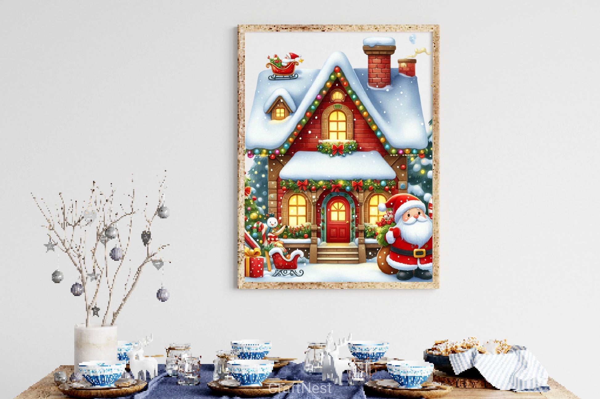Christmas House Santa House Clipart Bundle - CraftNest - Digital Crafting and Art