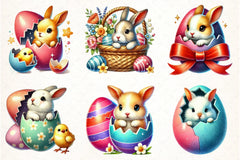 Easter Peeking Bunny Clipart Bundle - CraftNest - Digital Crafting and Art