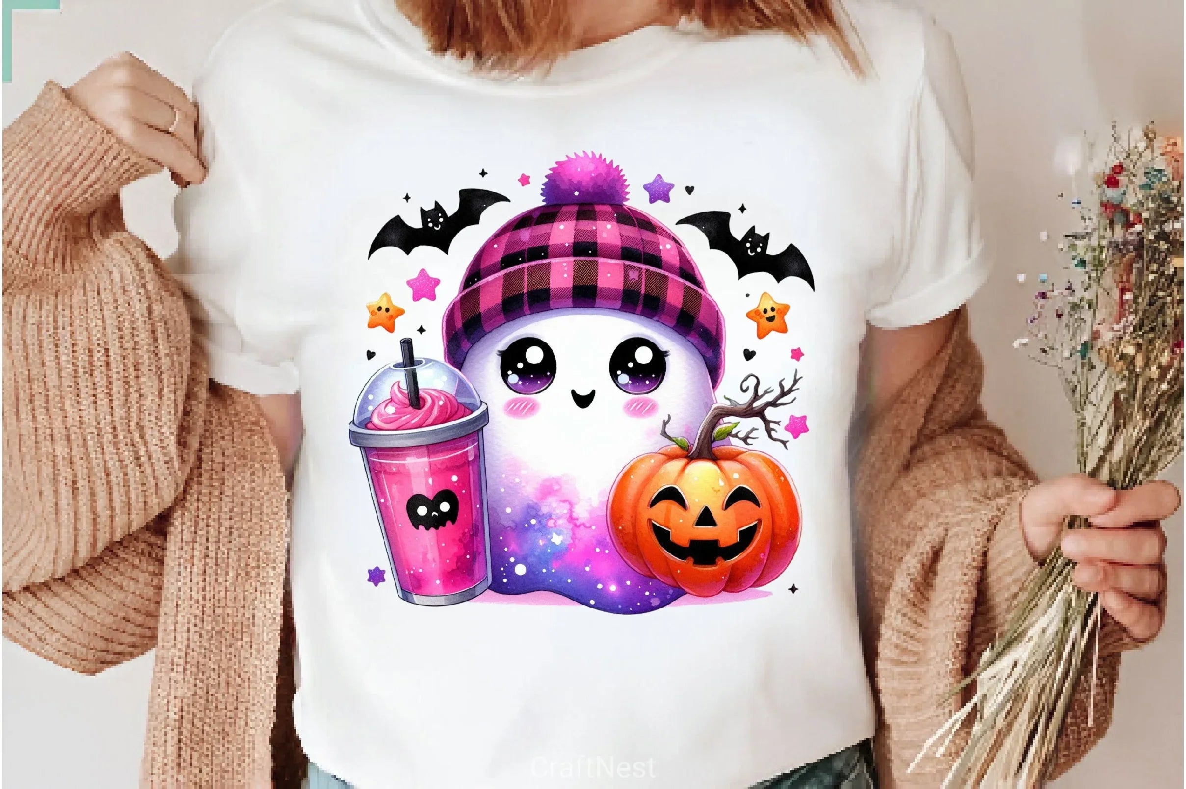 Cute Ghost Cute Halloween Clipart Bundle 11 - CraftNest - Digital Crafting and Art