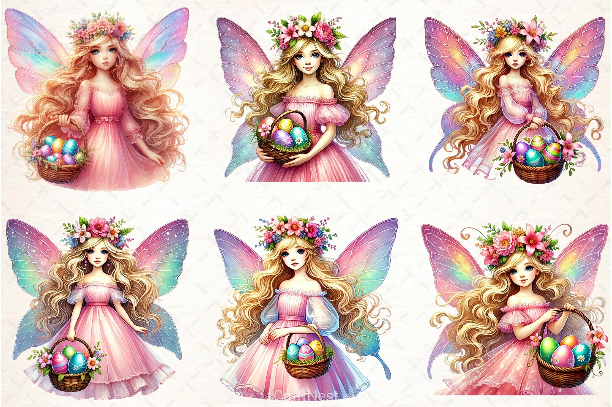 Fairy Easter Girl Clipart Bundle - CraftNest - Digital Crafting and Art