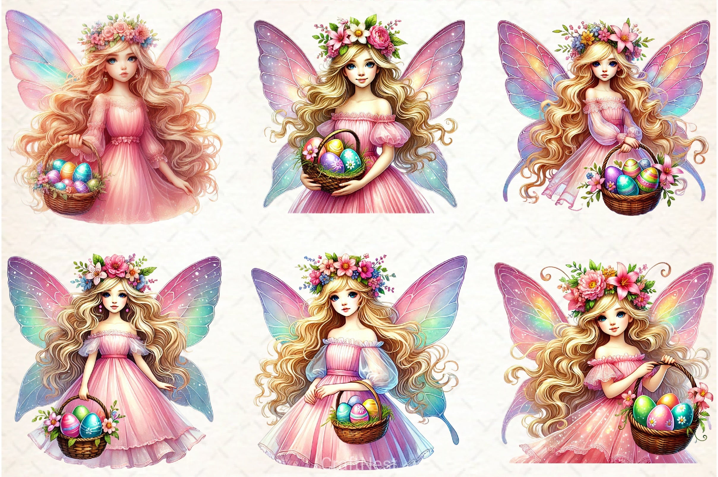 Fairy Easter Girl Clipart Bundle - CraftNest - Digital Crafting and Art