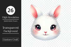 Easter Bunny Face Clipart Bundle - CraftNest - Digital Crafting and Art