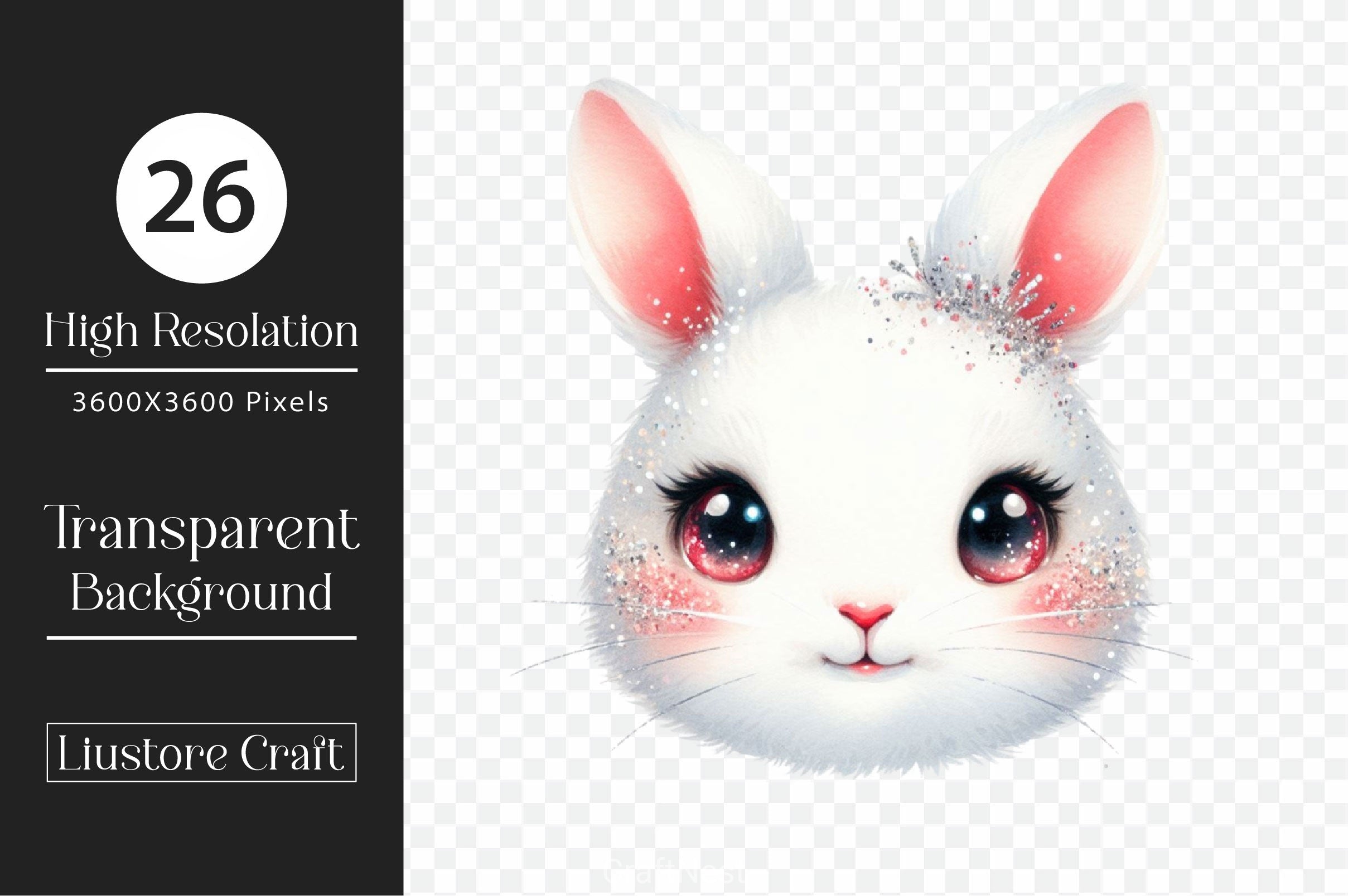 Easter Bunny Face Clipart Bundle - CraftNest - Digital Crafting and Art