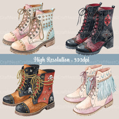 Boots Clipart Bundle - CraftNest - Digital Crafting and Art