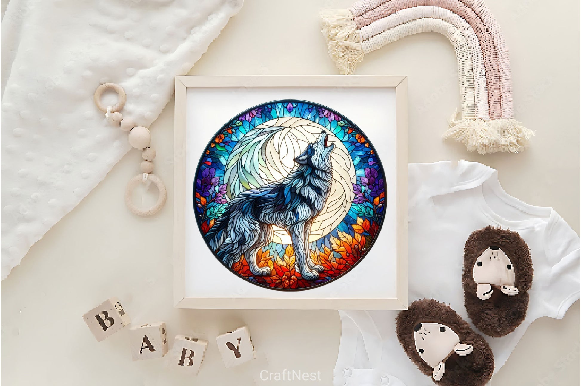 Stained Glass Howling Wolf Clipart Bundle - CraftNest - Digital Crafting and Art
