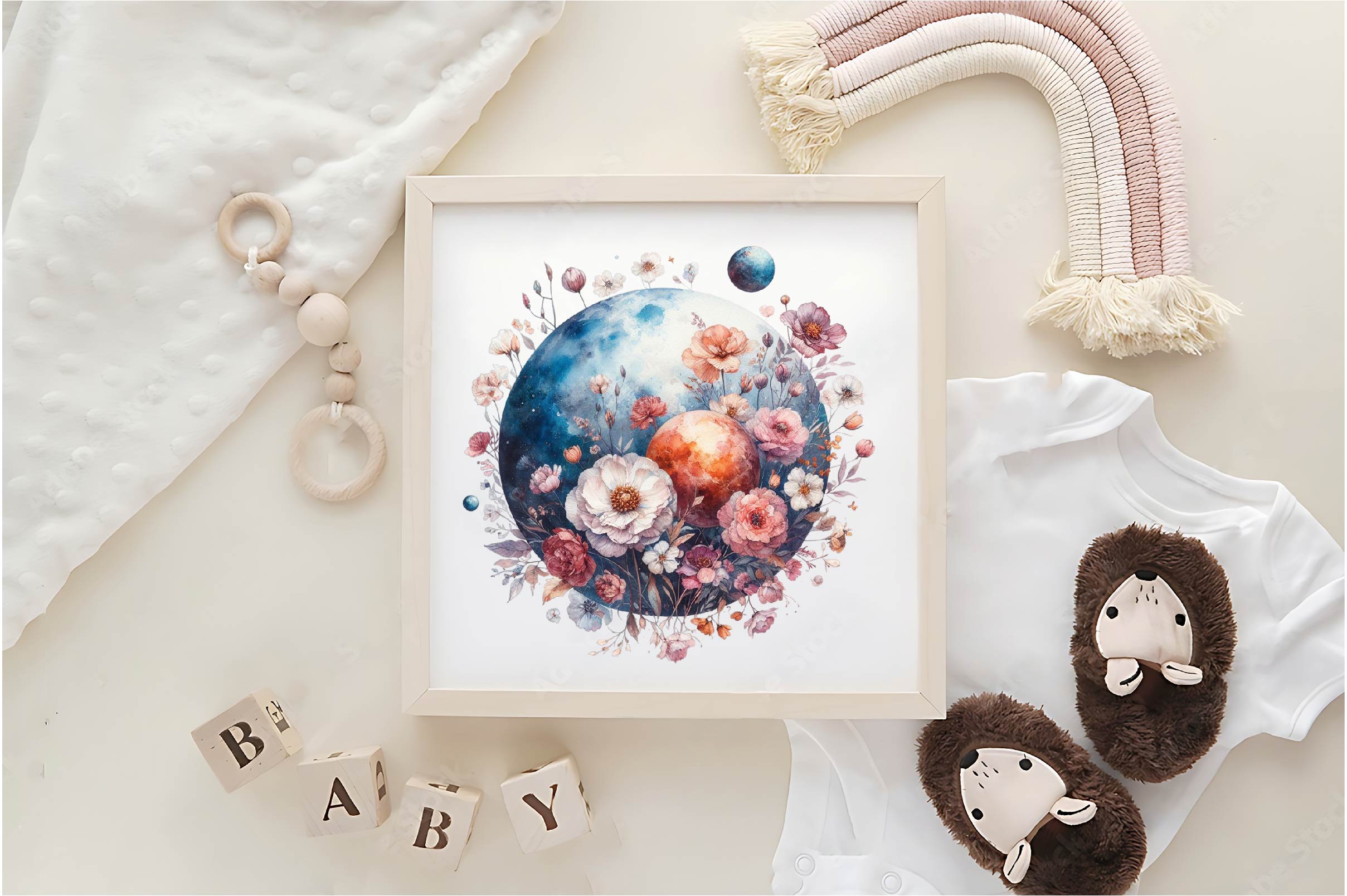 Vintage Floral Moon Clipart Bundle - CraftNest - Digital Crafting and Art