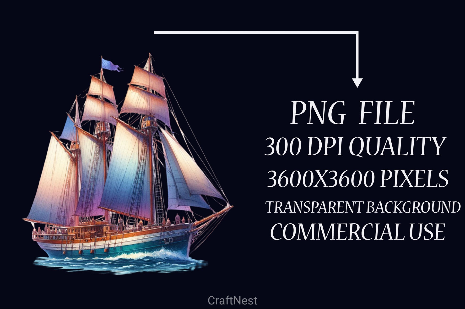 Schooner Ship Clipart Bundle - CraftNest - Digital Crafting and Art