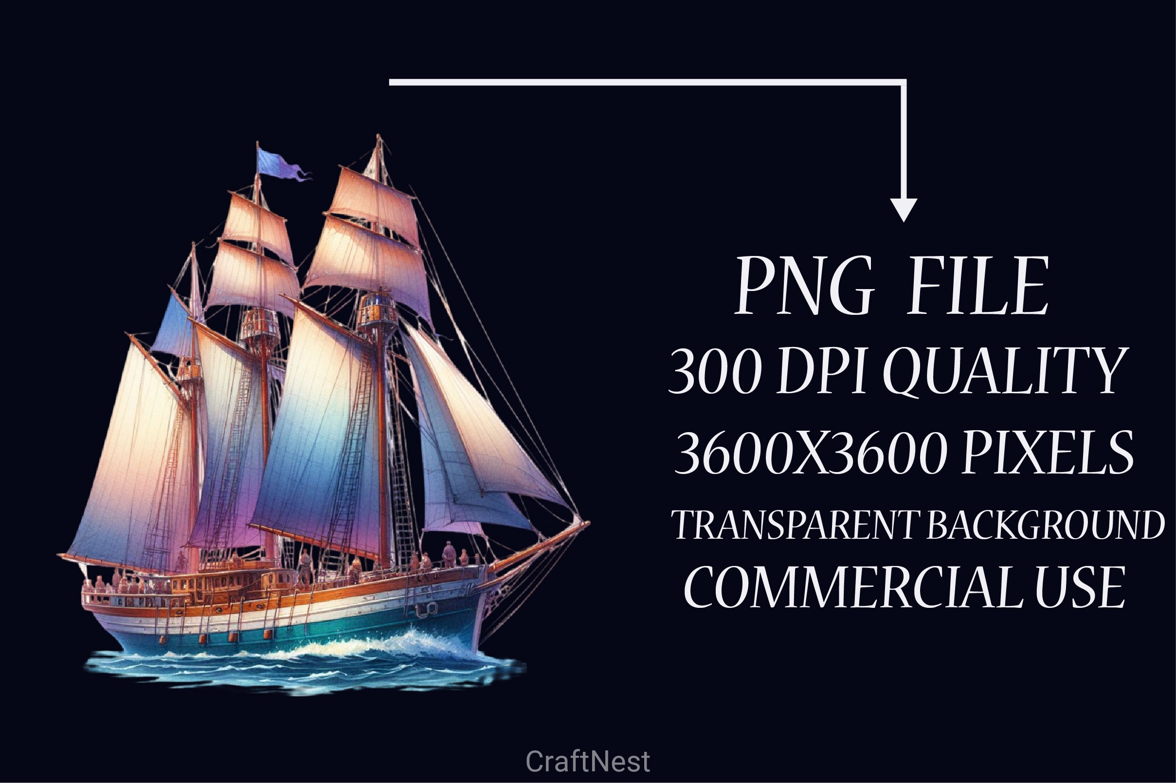 Schooner Ship Clipart Bundle - CraftNest - Digital Crafting and Art
