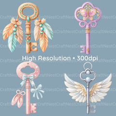 Vintage Keys Clipart Bundle - CraftNest - Digital Crafting and Art