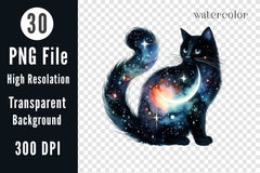 Celestial Black Cat Clipart Bundle - CraftNest - Digital Crafting and Art