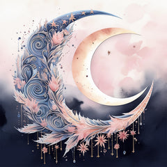 Moon Boho Seamless Digital Paper - CraftNest - Digital Crafting and Art