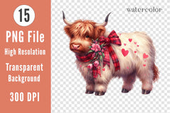 Valentines Highland Cows Clipart Bundle - CraftNest - Digital Crafting and Art