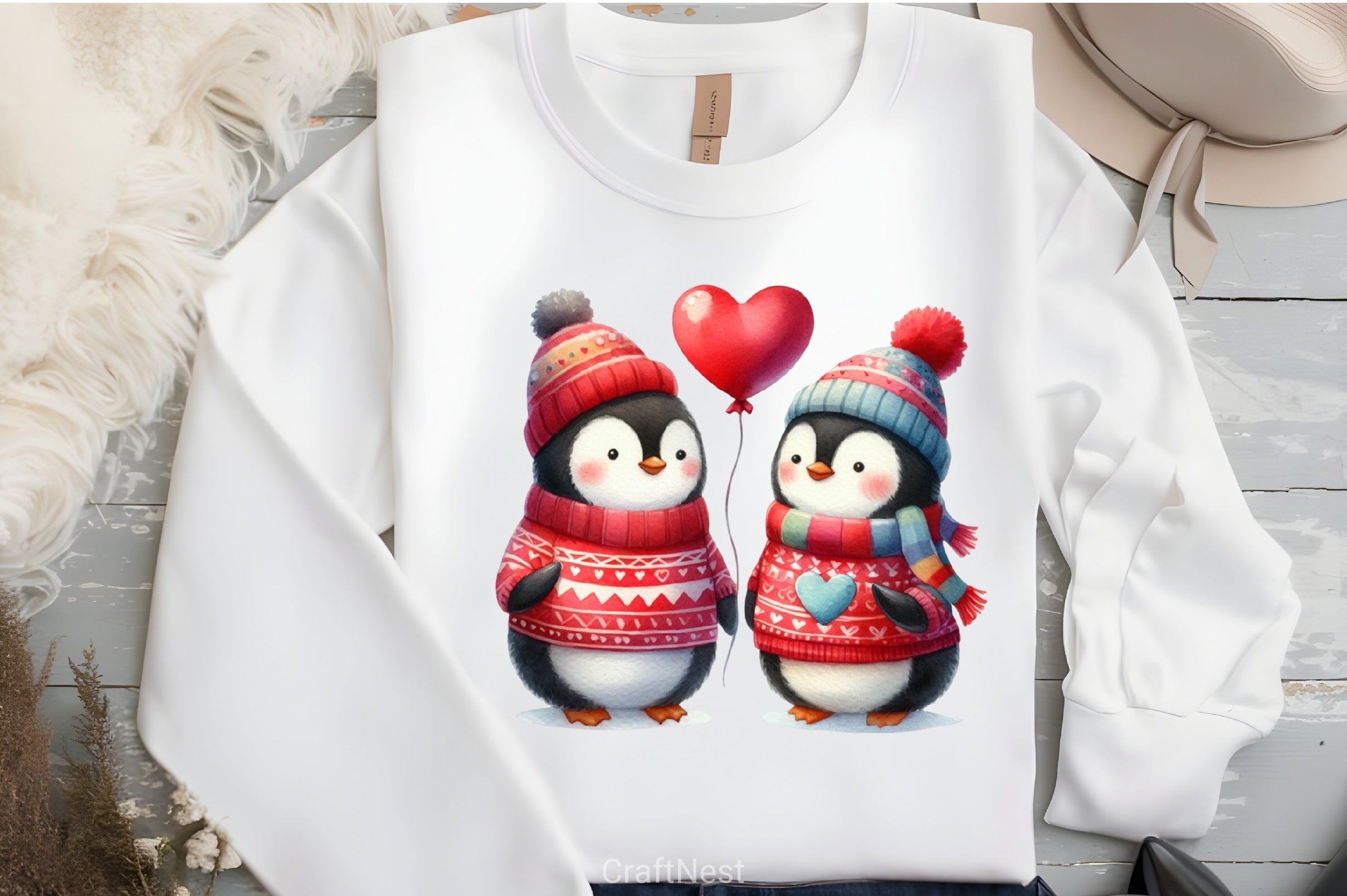 Valentine Penguins Clipart Bundle - CraftNest - Digital Crafting and Art