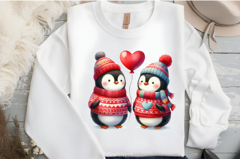 Valentine Penguins Clipart Bundle - CraftNest - Digital Crafting and Art