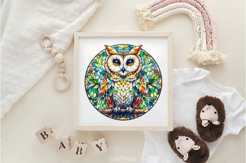 Stained Glass Owl Clipart Bundle - CraftNest - Digital Crafting and Art