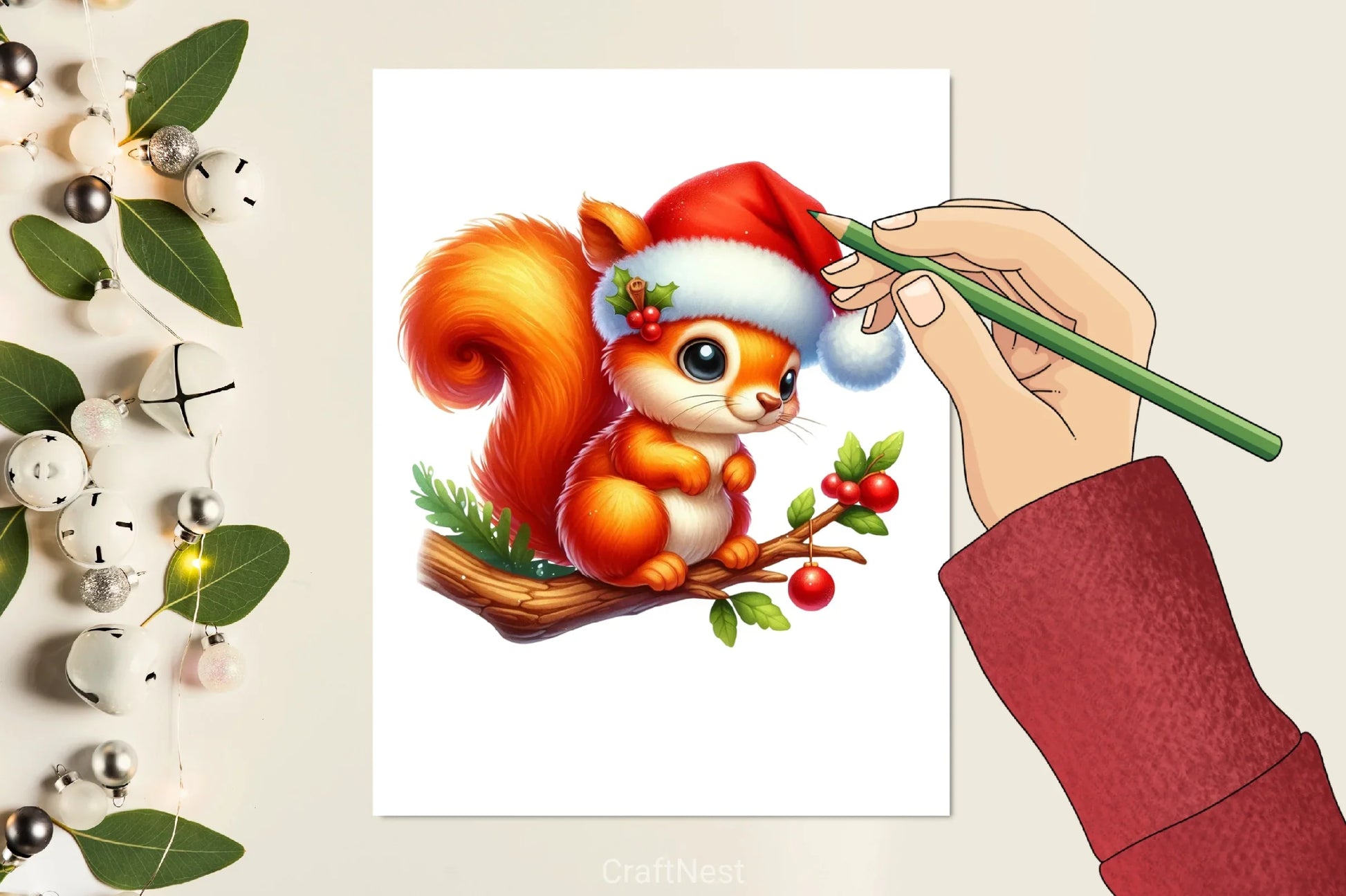 Christmas Squirrel Clipart Bundle - CraftNest - Digital Crafting and Art