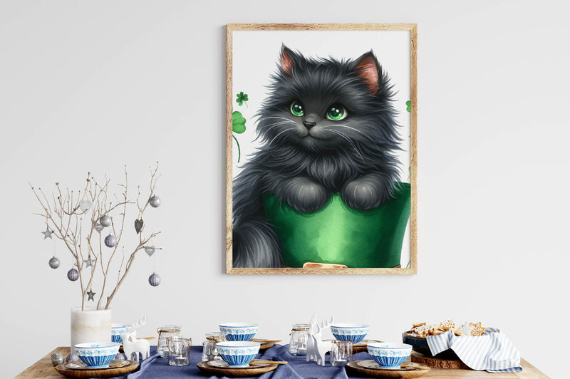 St Patrick's Black Cat Clipart Bundle - CraftNest - Digital Crafting and Art