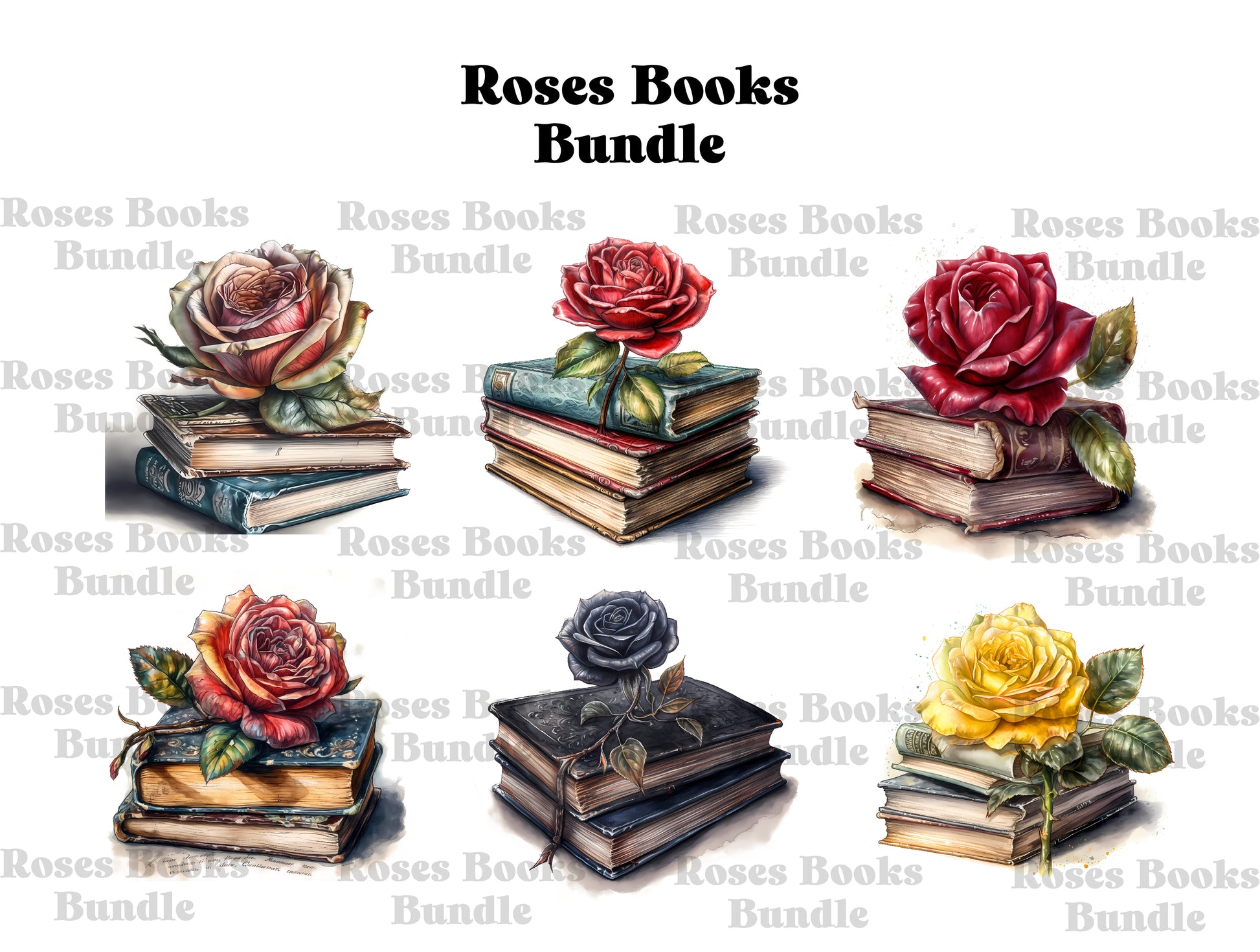 Roses Books Clipart - CraftNest