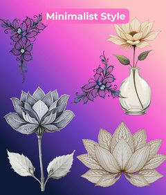 Minimalist Lace Flowers Clipart Bundle - CraftNest - Digital Crafting and Art