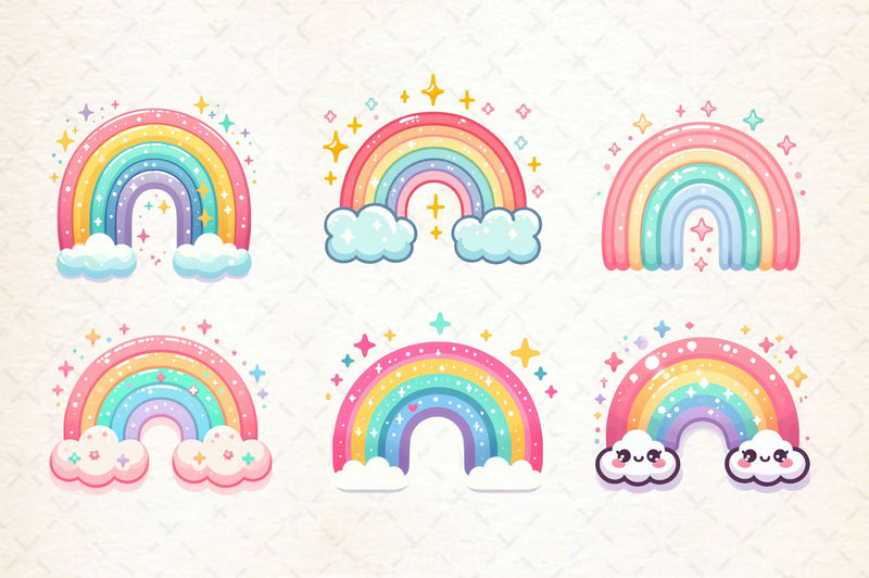 Rainbow Clipart Bundle 1 - CraftNest - Digital Crafting and Art