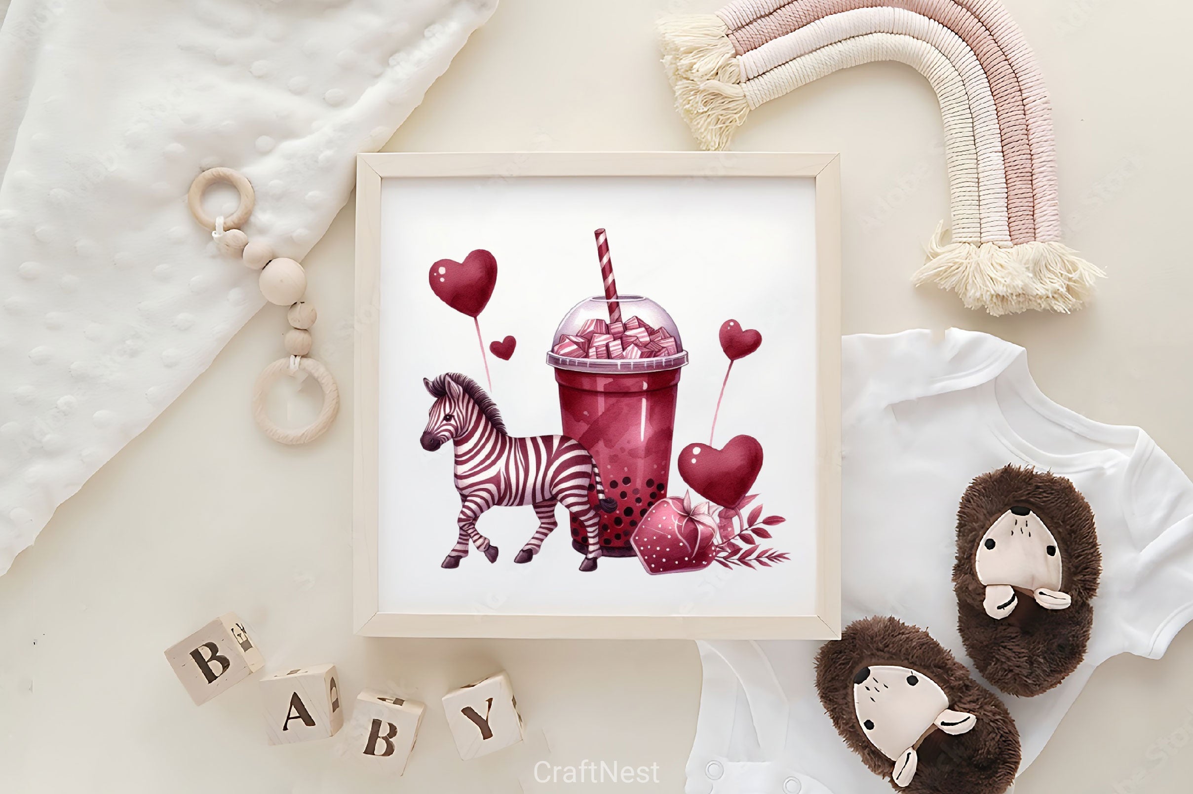 Cute Animal Boba Tea Valentine Clipart Bundle - CraftNest - Digital Crafting and Art
