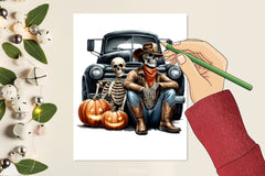 Skeleton Cowboy Truck Clipart Bundle - CraftNest - Digital Crafting and Art