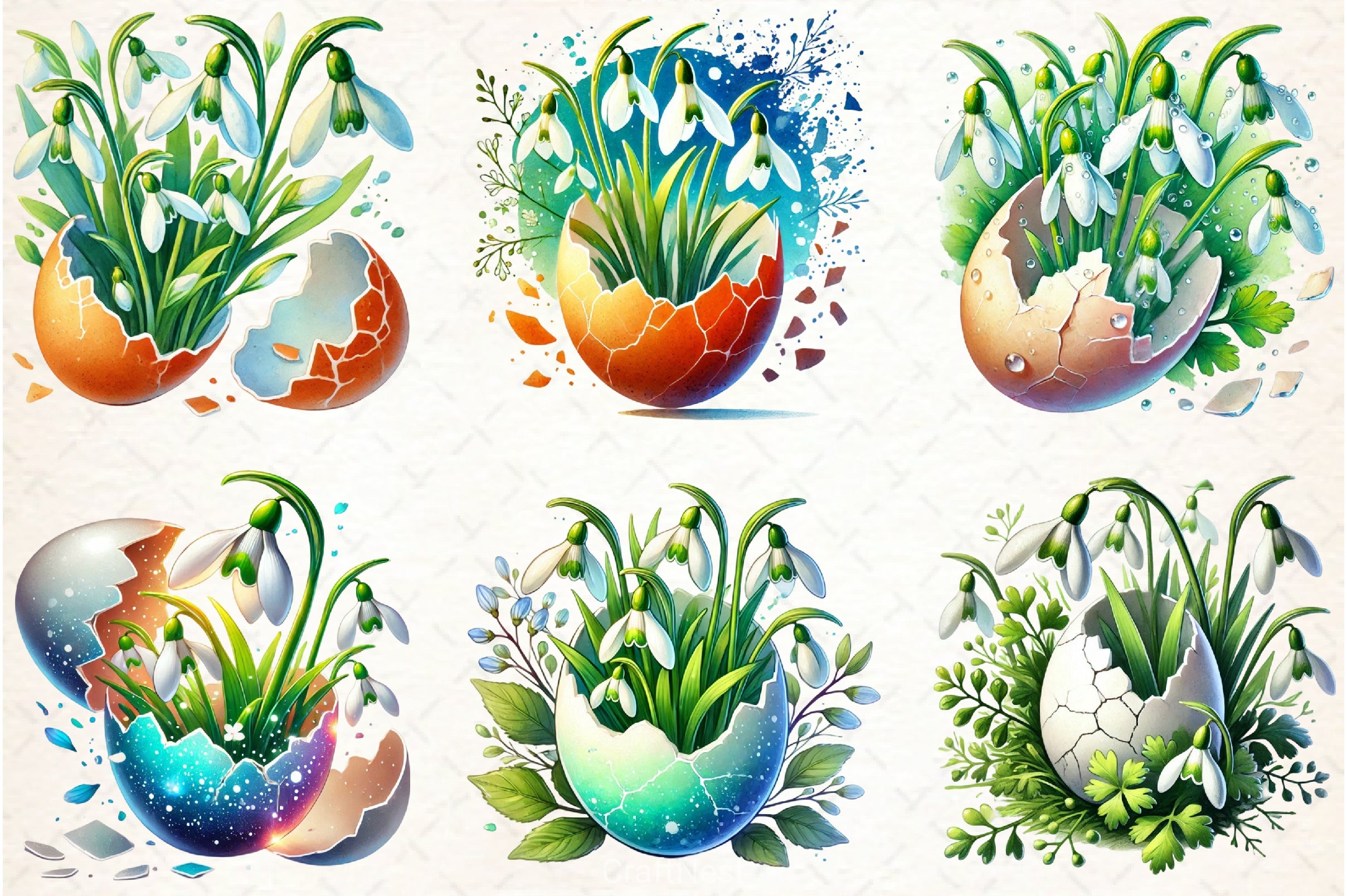 Spring Flower Easter Egg Clipart Bundle - CraftNest - Digital Crafting and Art