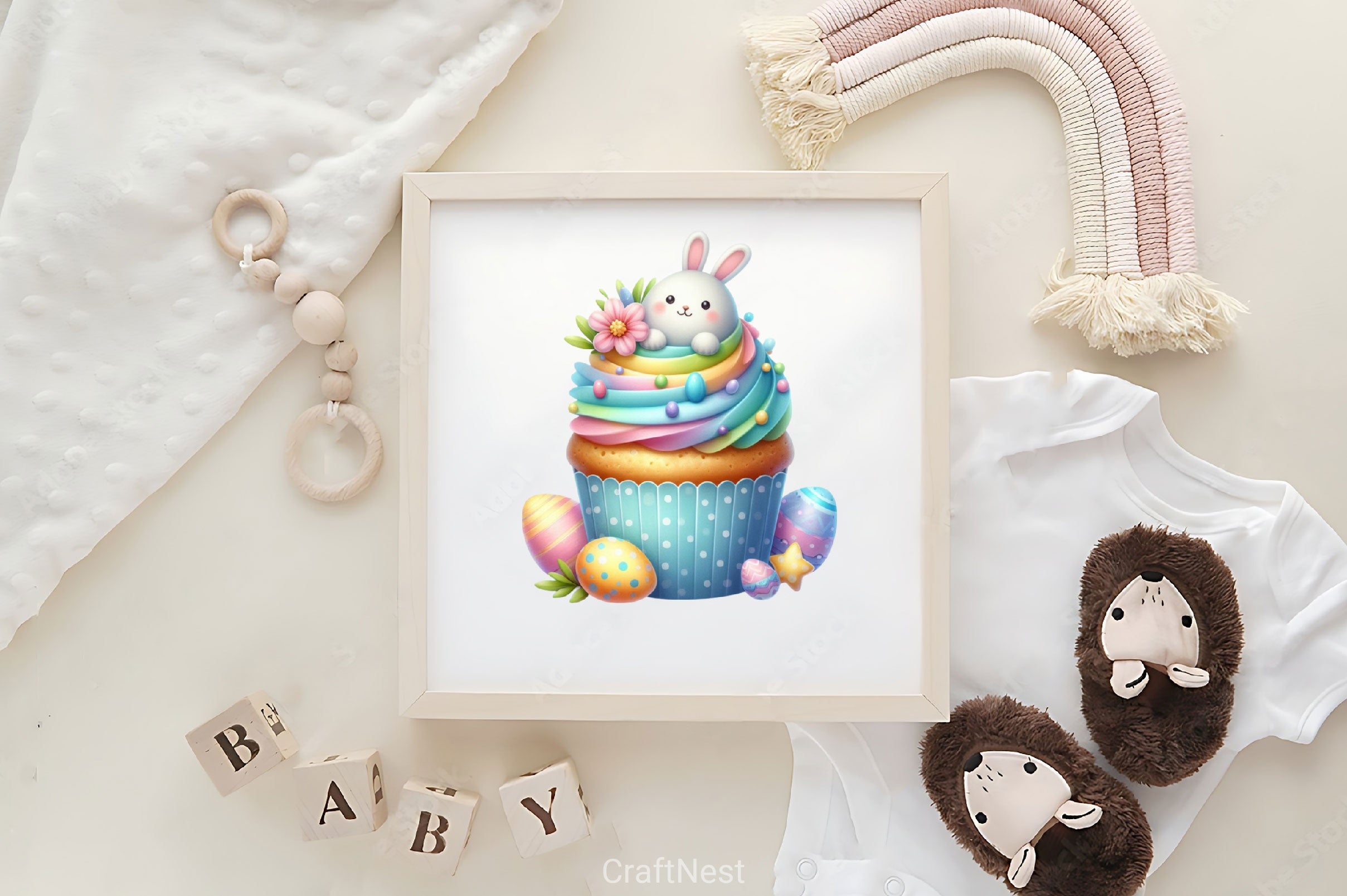 Cute Easter Cupcake Clipart Bundle - CraftNest - Digital Crafting and Art