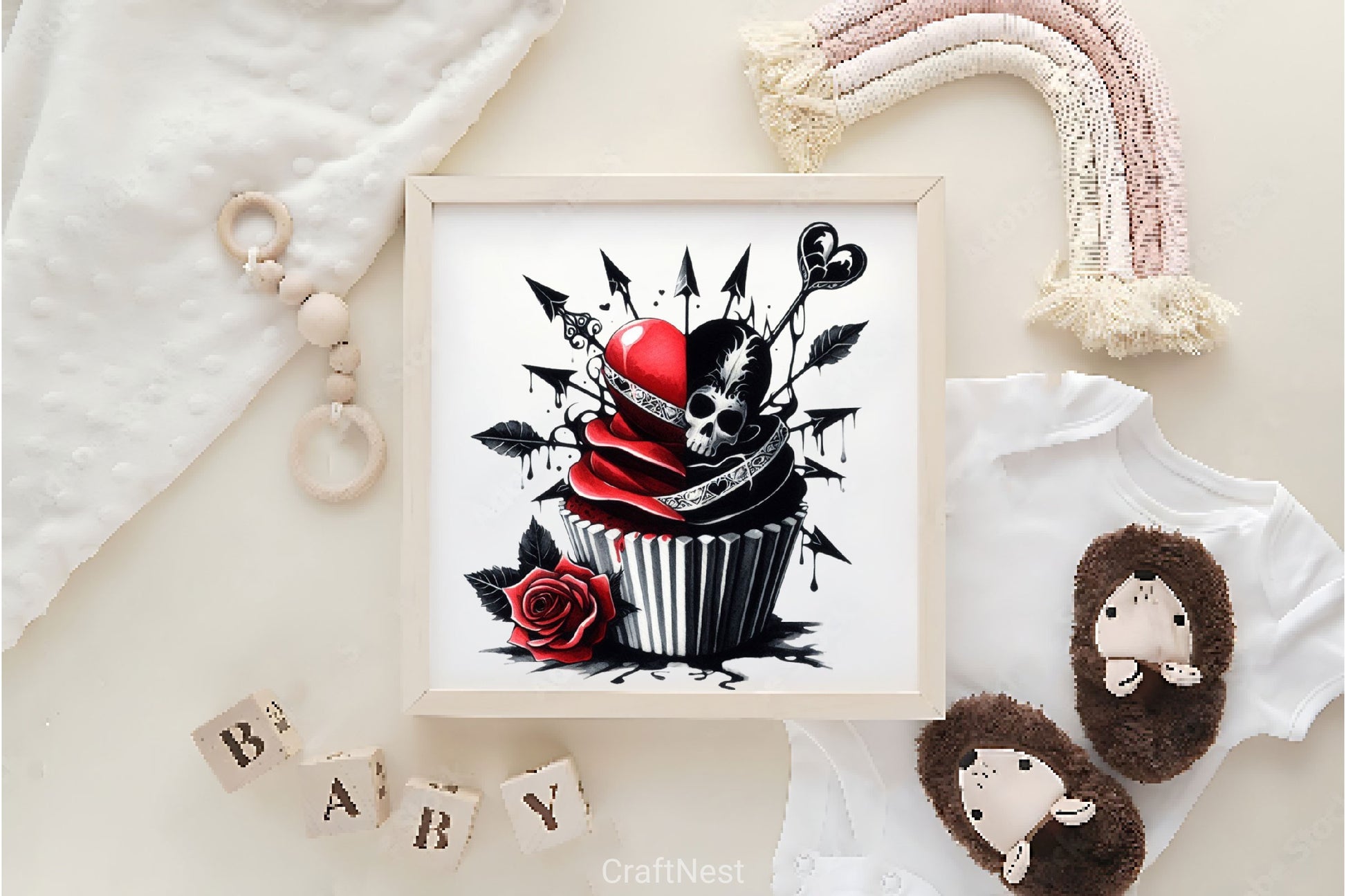 Valentine Gothic Cupcake Clipart Bundle - CraftNest - Digital Crafting and Art