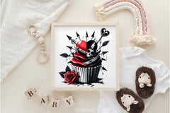 Valentine Gothic Cupcake Clipart Bundle - CraftNest - Digital Crafting and Art