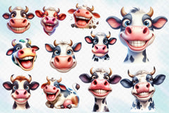 Funny Cow Clipart Bundle 8 - CraftNest - Digital Crafting and Art