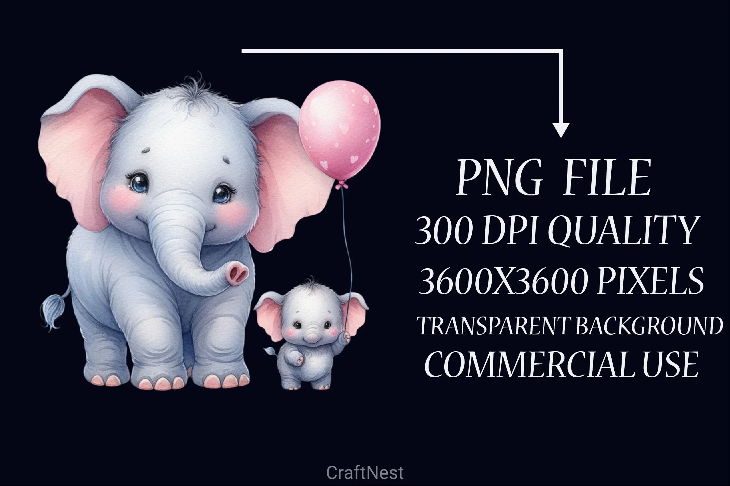 Mother's Day Elephants Clipart Bundle - CraftNest - Digital Crafting and Art