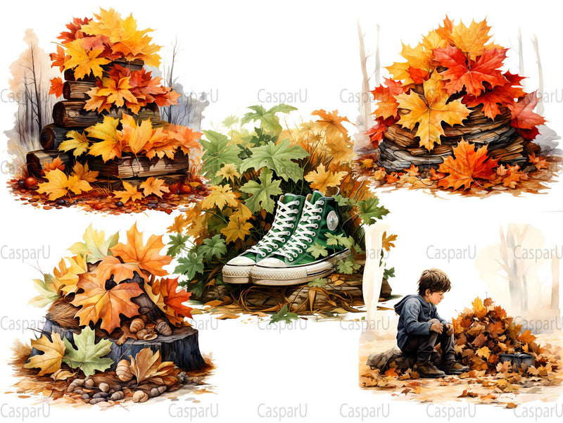 Leaf Pile Fun Clipart - CraftNest