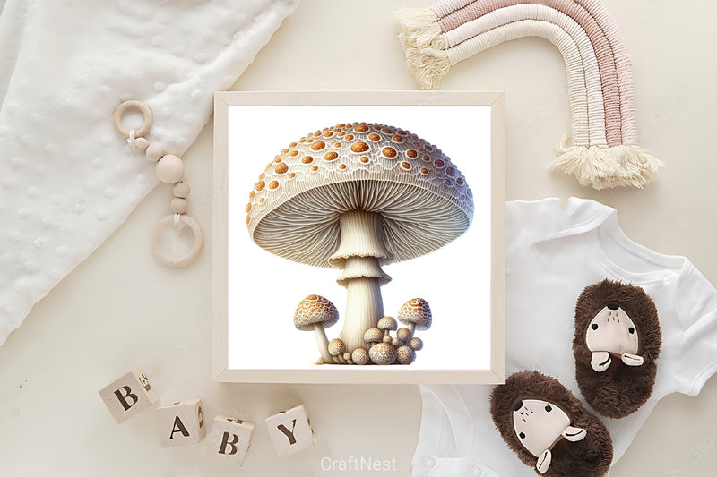 Rustic Mushrooms Clipart Bundle - CraftNest - Digital Crafting and Art