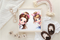 Peeking Around Girl Clipart Bundle - CraftNest - Digital Crafting and Art