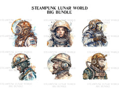 Steampunk Lunar World Clipart - CraftNest