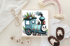 Blue Christmas Train Clipart Bundle - CraftNest - Digital Crafting and Art