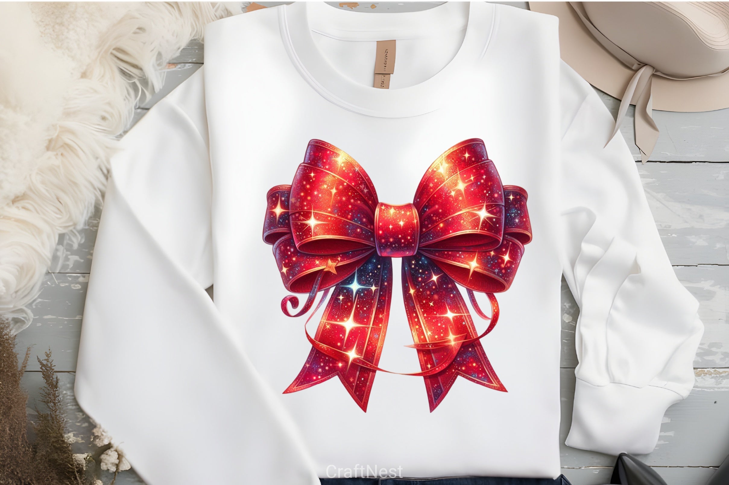 Christmas Red Coquette Bow Clipart Bundle - CraftNest - Digital Crafting and Art