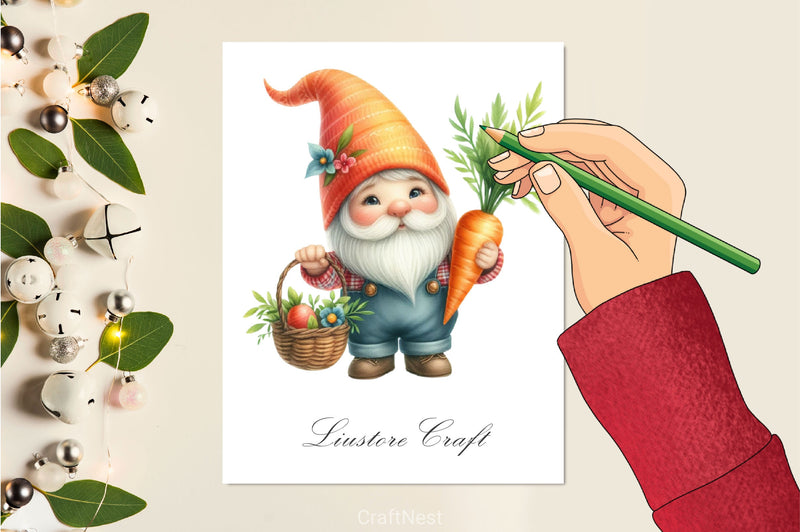 Easter Gnome Clipart Bundle 9 - CraftNest - Digital Crafting and Art